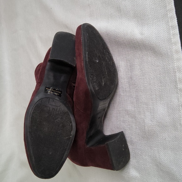 Unisa unhavana faux burgundy suede shoe booties heels boots shoes sz 8 - Picture 6 of 6